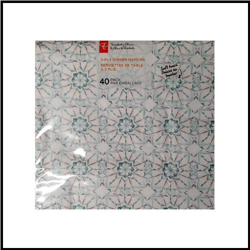 President's Choice 3 Ply Dinner Napkin Kaleidoscope  40pk