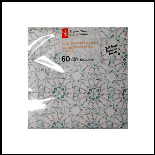 President's Choice Cocktail Napkins Kaleidoscope  60pk