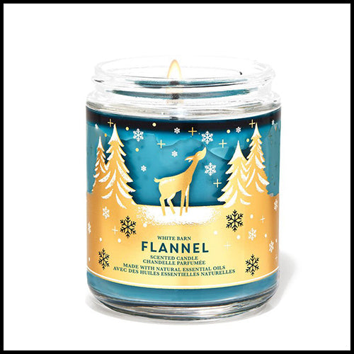 White Barn Flannel Single Wick Candle