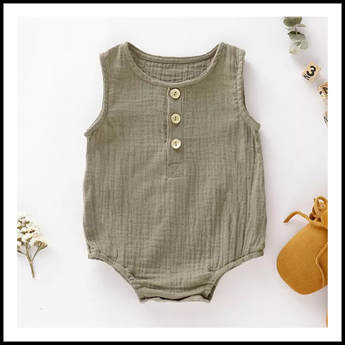 Baby Sleeveless Romper - Green - 6mths