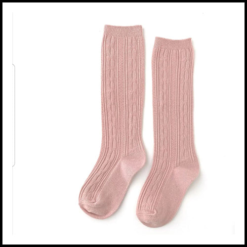 Cable Socks - Blush - 6-18mths