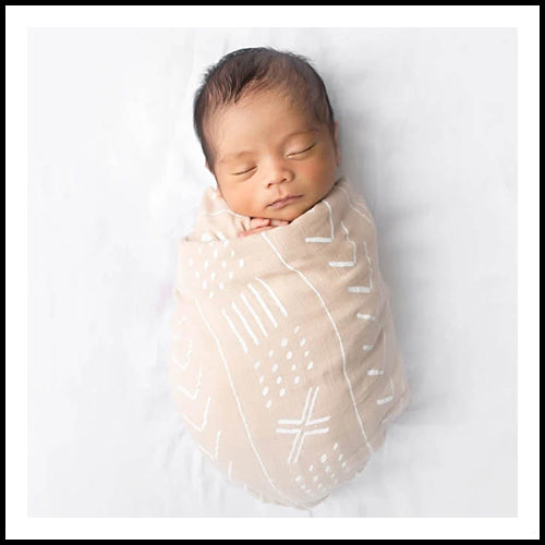 Muslin Swaddle - Almond Mudcloth