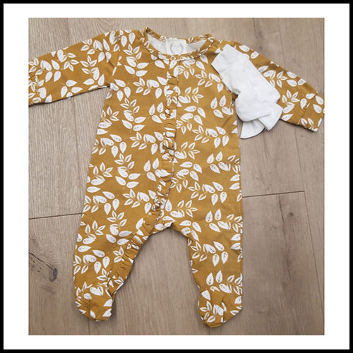 Sleeper Floral Rust w/headband - 3-6mths