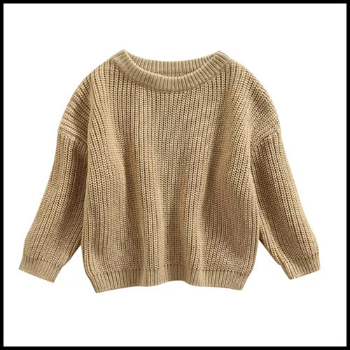 Kids Oversized Sweater - Tan - 3T