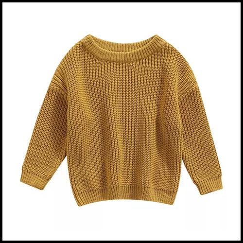 Kids Oversized Sweater - Mustard - 3T