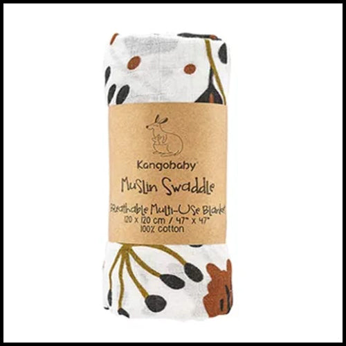 Childrens Muslin Swaddle Blanket - Fall Leaf