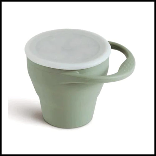 Childrens Silicone Foldable Snack Cup - Sage