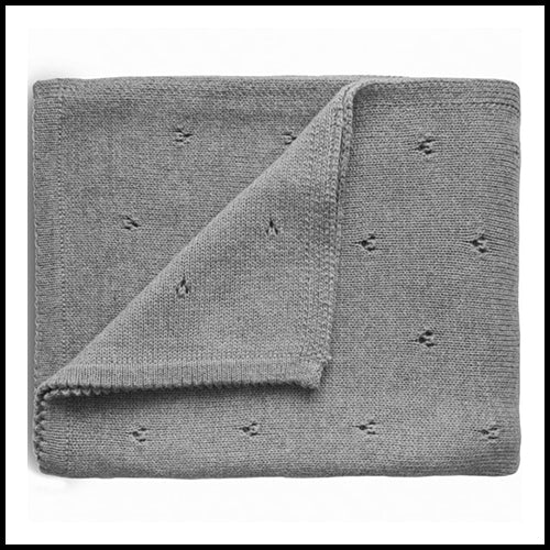 Mushie Baby Blanket Pointelle - Grey