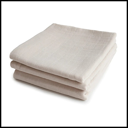 Mushie Muslin Cloth 3pk - Fog