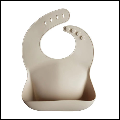 Mushie Silicone Baby Bib - Sand