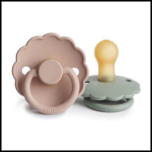 FRIGG  Natural Pacifier - Blush/Sage - 0-6mths