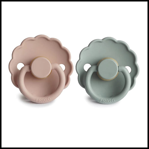 FRIGG  Natural Pacifier - Blush/Sage - 0-6mths