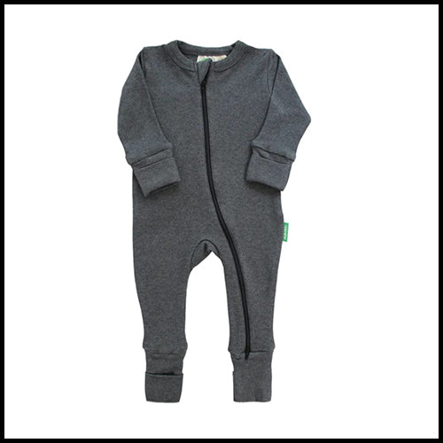 Parade Organic Cotton Sleeper - Charcoal Melange - 12-18mths