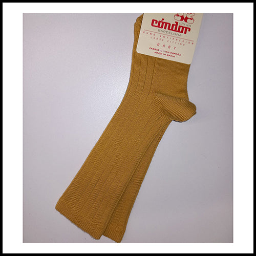 Condor Ribbed Knee Socks - Mustard