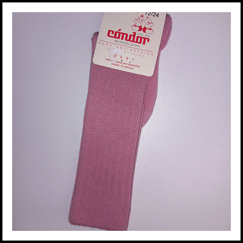 Condor Plain Ribbed Sock - Pink