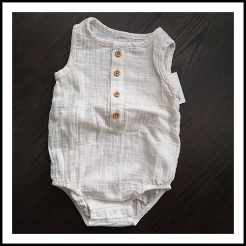 Organic Cotton Muslin Bubble Romper - 9mths