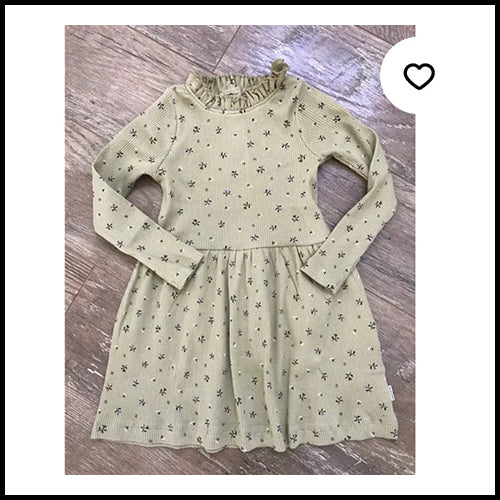 Minymo Ribbed Floral Dress - 5Y