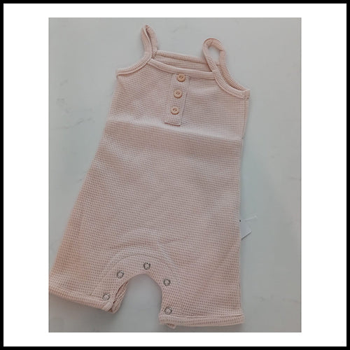 Baby Waffle Tank Shortall - Beige - 6-12mths