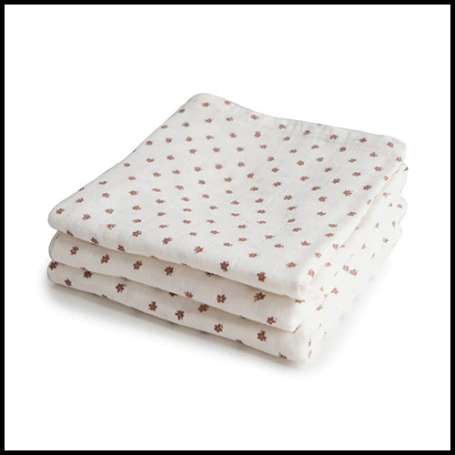 Mushie Muslin Cloth 3pk - Bloom