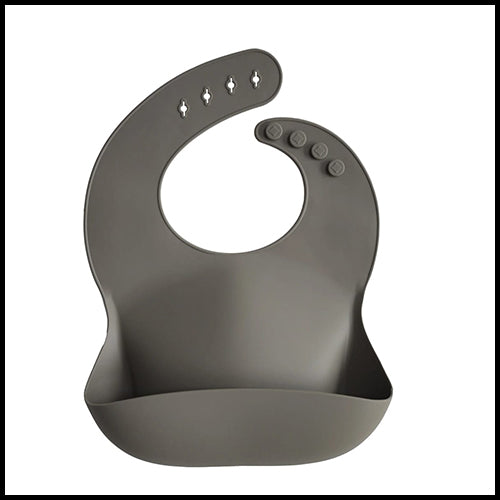 Mushie Silicone Baby Bib  - Dove Grey