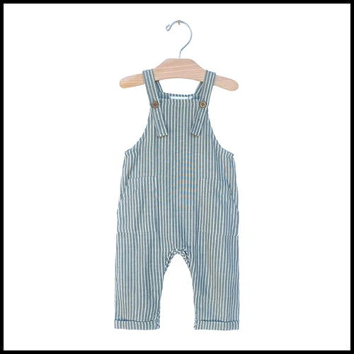 City Mouse Granite Stripe Overalls - 12-18 mths