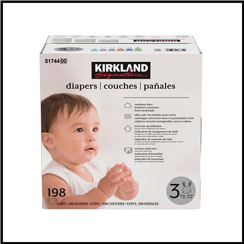 Kirkland Size 3 Diapers 222 pk