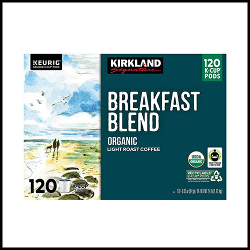 Kirkland Breakfast Blend Light Roast Coffee K-Cups 120pk