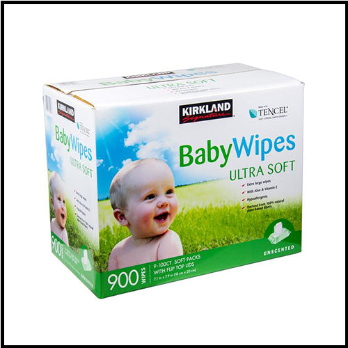 Kirkland Baby Wipes Fragrance Free 100ct x 9pks