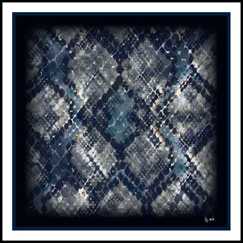 Lily Mulin Midnight Snakeskin 90CM Scarf