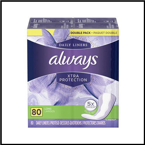 Always Long Unscented Panty Liners 50pk