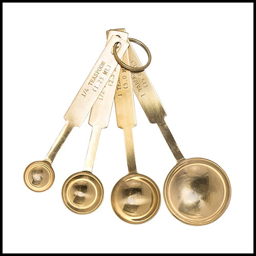 Set of 4 Measuring Spoons Gold