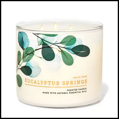 White Barn 3 Wick Candle Eucalyptus Spring