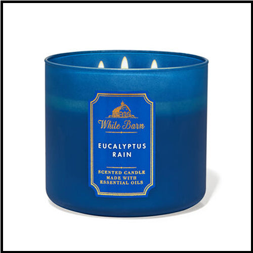 White Barn 3 Wick Candle Eucalyptus Rain