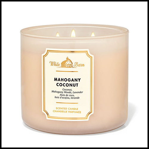 White Barn Mahogany Coconut 3 Wick Candle