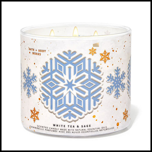 Bath & Body Works White Tea & Sage 3 Wick Candle