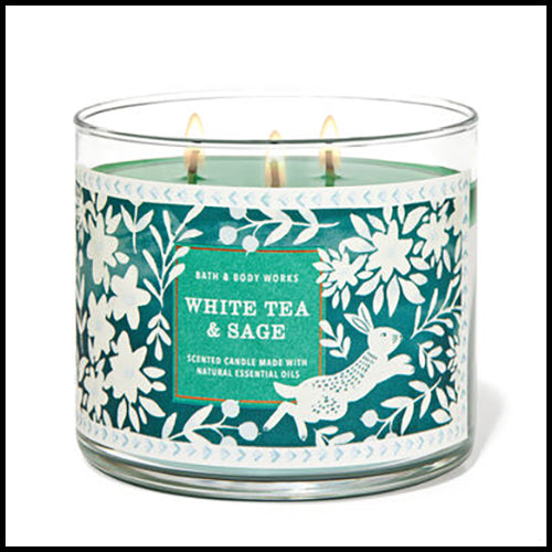 White Barn 3 Wick Candle White Tea & Sage