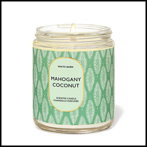 White Barn Candle Single Wick Mahogany Coconut