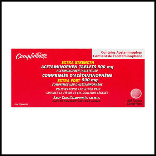 Compliments Extra Strength Acetaminophen 500mg x 200pcs