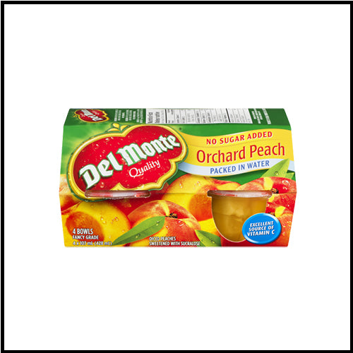 Del Monte Diced Peach Cups No Sugar Added 107ml x 4ct