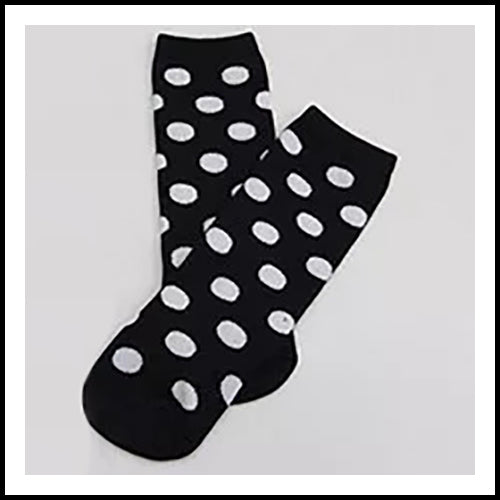 Boys/Girls Black w/ White Dot Knee Socks - 2-4Y