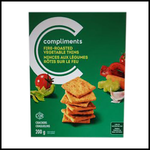 Compliments Fire Roasted Vegetable Thins Crackers 200 g