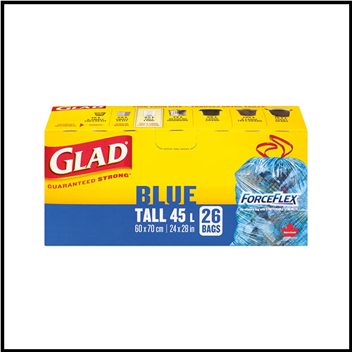 Glad Blue Tall 45L Recycling Bags 26pk