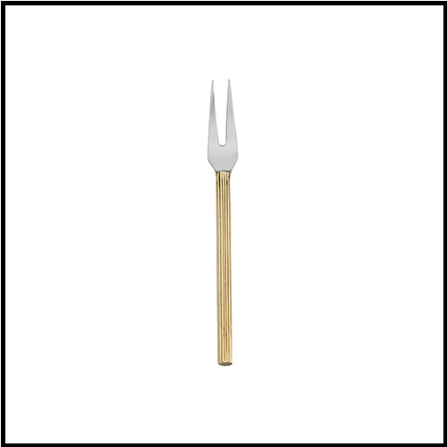 Gold Ribbed Cocktail Fork