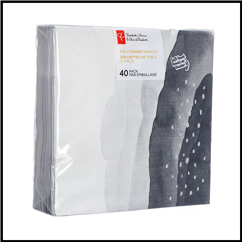 President's Choice Grey Swirl 3 Ply Dinner Napkins 40pk