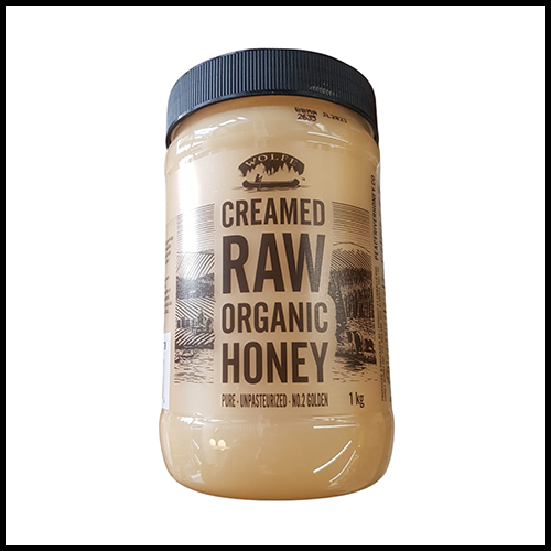 Wolfe Creamed Raw Organic Honey 1KG