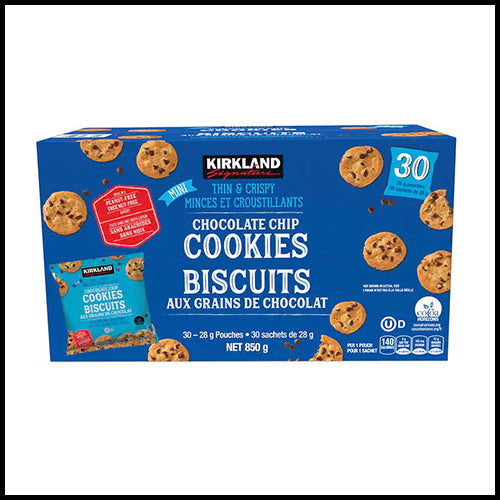 Kirkland Mini Chocolate Chip Cookies, 30ct × 28g