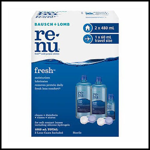 (COSTCO BULK) Bausch & Lomb Renu Fresh Contact Solution 2x480ml + 60ml