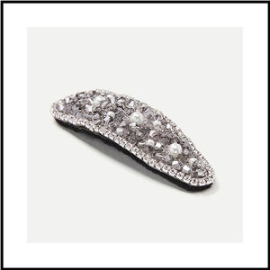 Silver Beaded Snap Clip