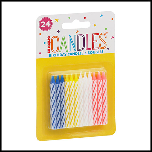 Unique Candles Spiral Design Birthday Candles 24pk