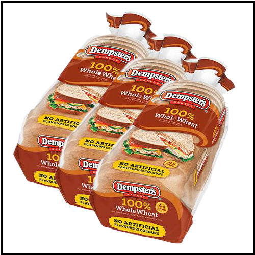 Dempster's Sliced Whole Wheat Bread x3 Loaves (PREORDER)